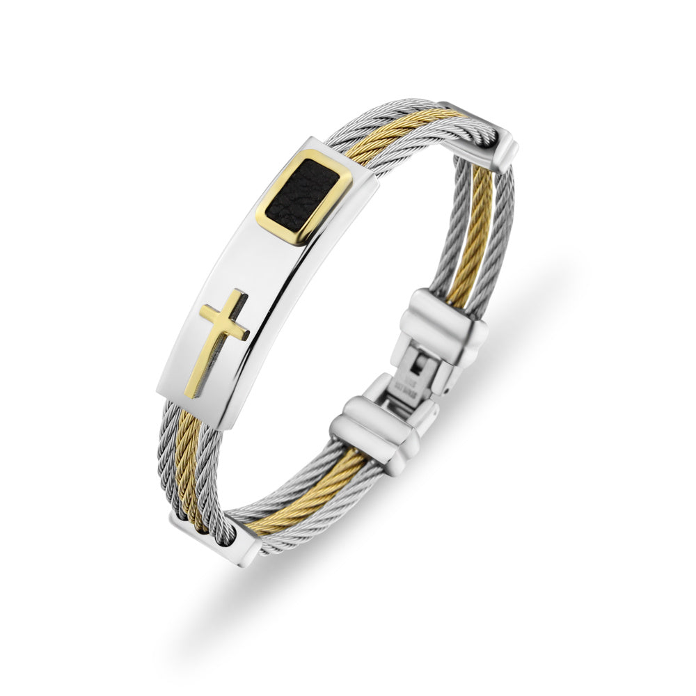 Bible Cross Wire Chain Stainless Steel Bracelet