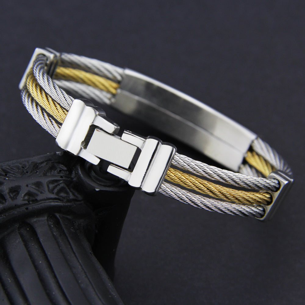 Bible Cross Wire Chain Stainless Steel Bracelet