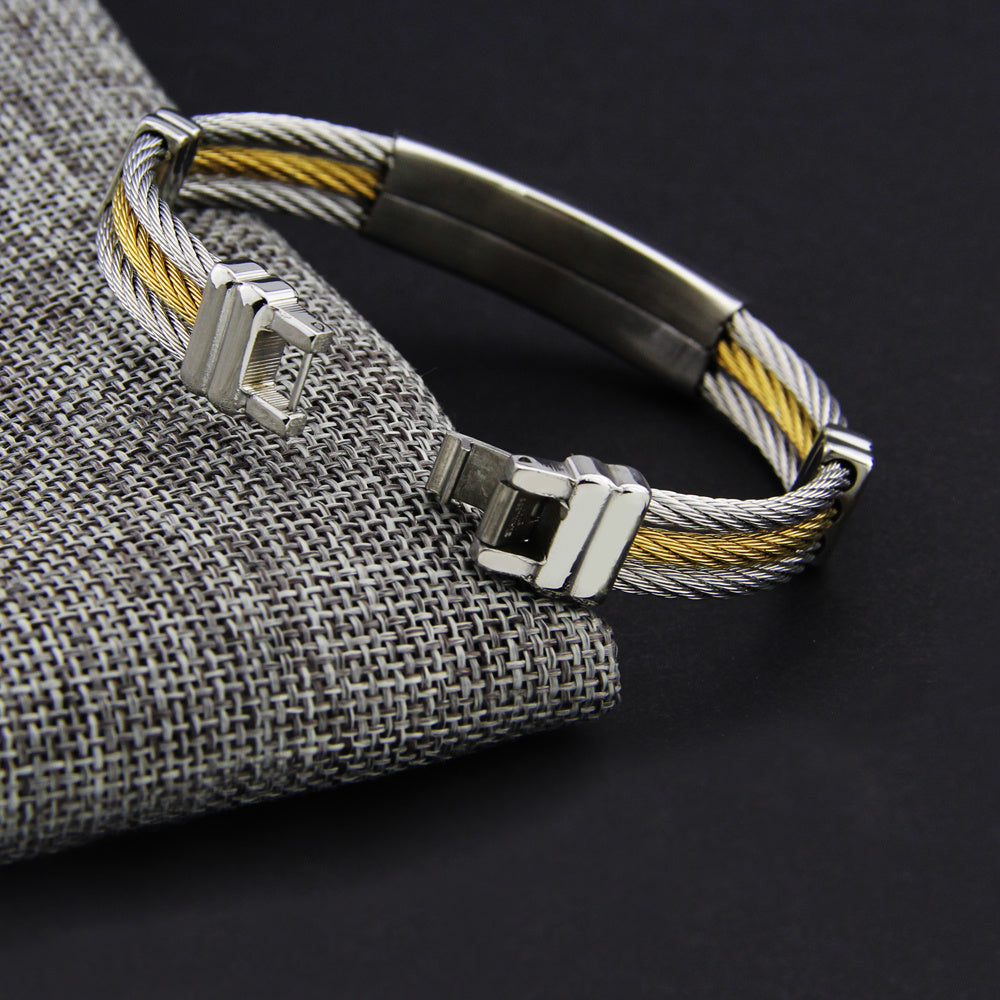 Bible Cross Wire Chain Stainless Steel Bracelet