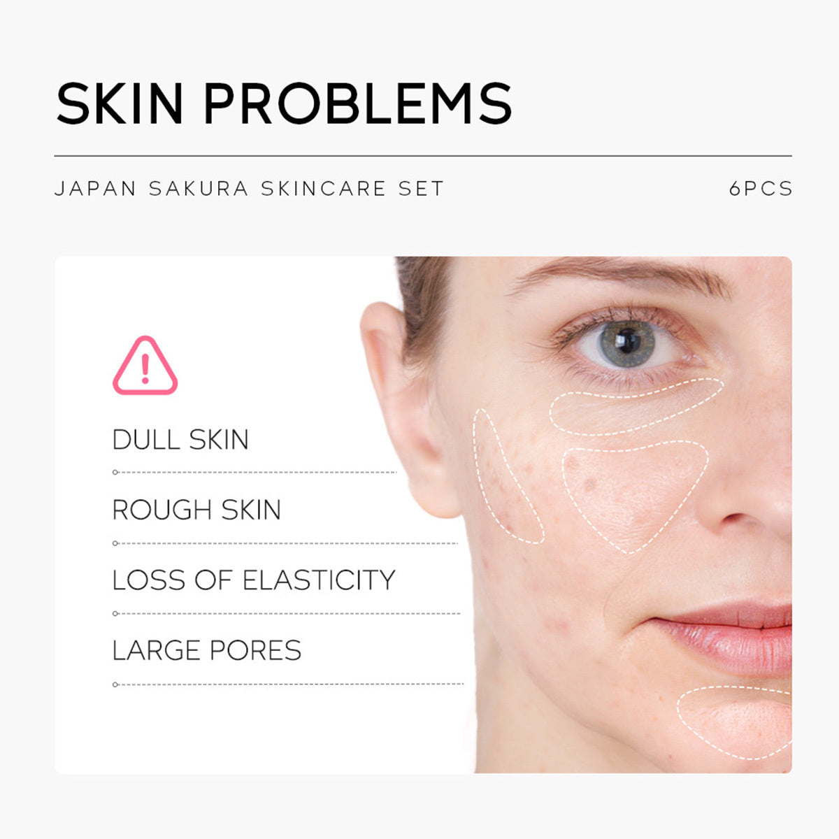 6pcs JAPAN SAKURA Skin Care Set,Travel Kit TSA-friendly Sizes