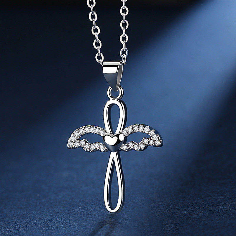 Angel Cross Pendant Necklace