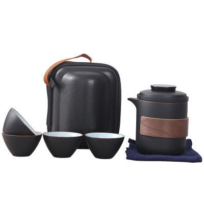 1 Pot 4 Cups Travel Tea Set