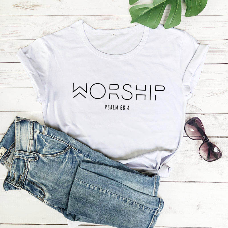 Christian Psalm 66:4 "Worship" T-Shirt