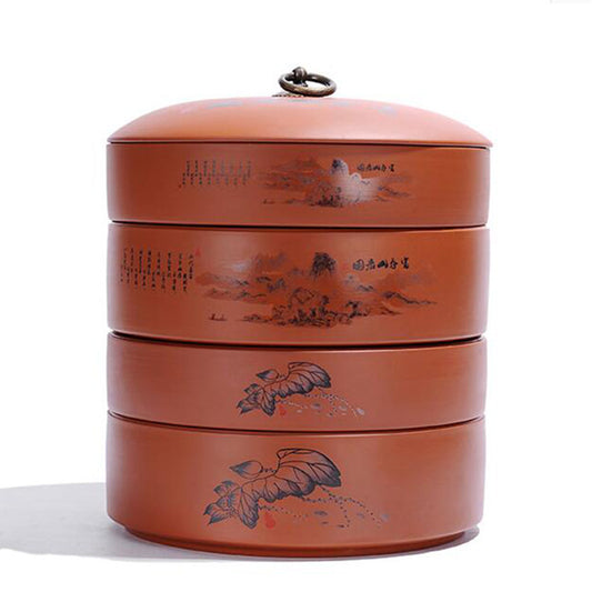 Purple Sand/Red Clay Ceramic Tea Caddy