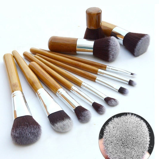 Bamboo Handle Makeup Brush Bamboo Pole Makeup Brushes Suit Bamboo Pole With Sack Top Quality