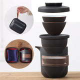 1 Pot 4 Cups Travel Tea Set
