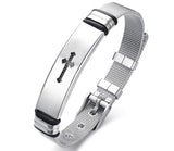 Bible Cross Stainless Steel Charm Adjustable Bracelet