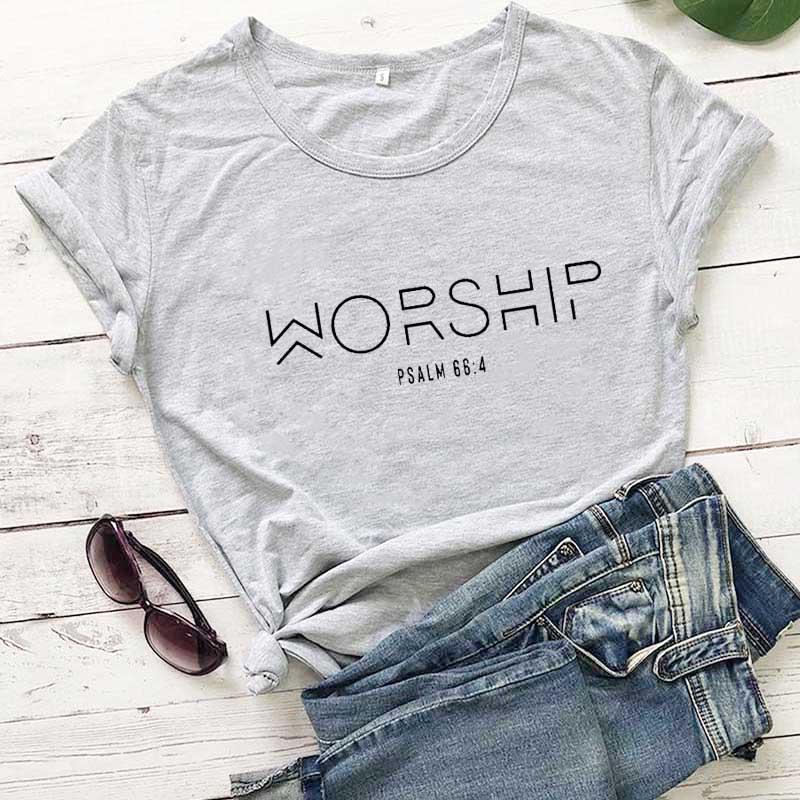 Christian Psalm 66:4 "Worship" T-Shirt