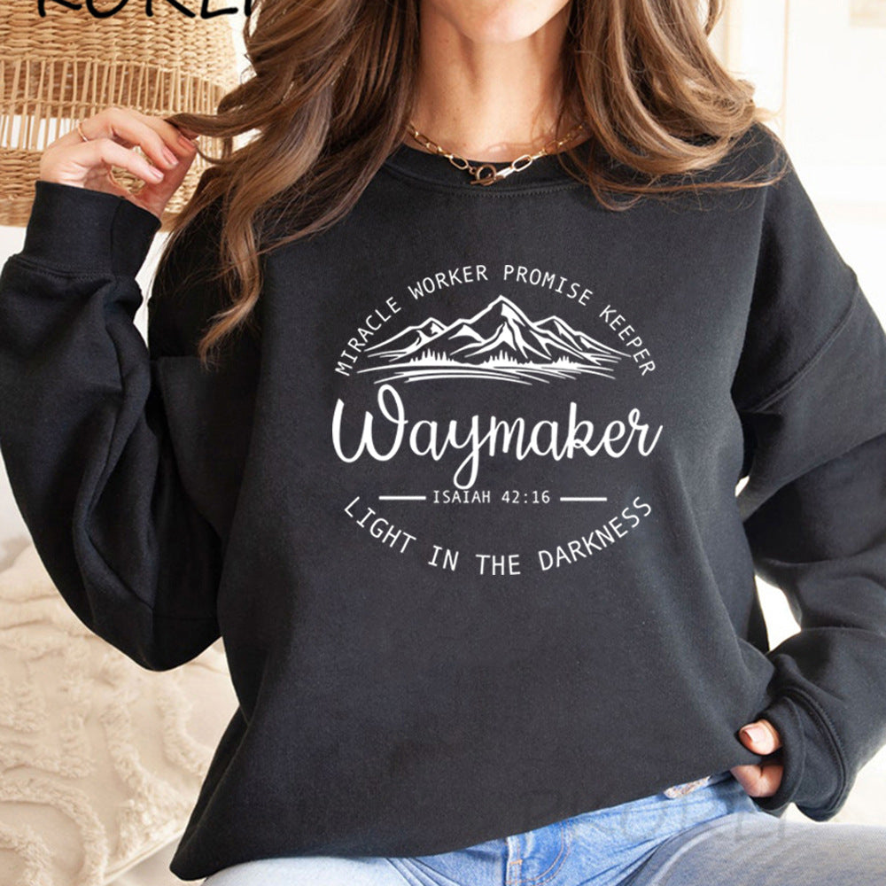 Christian Bible Verse "Miracle Worker Promise Keeper" "Light in the Darkness" Crewneck