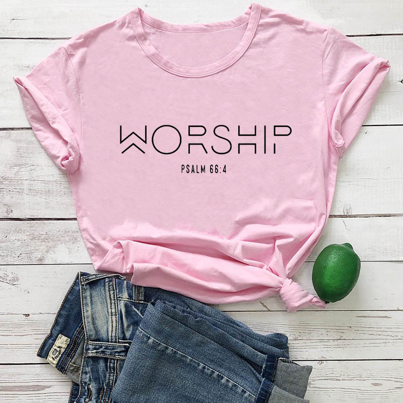 Christian Psalm 66:4 "Worship" T-Shirt