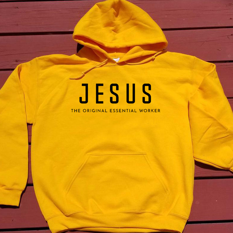 Christian Bible Verse "Jesus The Original Essential Worker" Hoodie