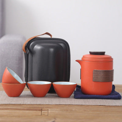 1 Pot 4 Cups Travel Tea Set