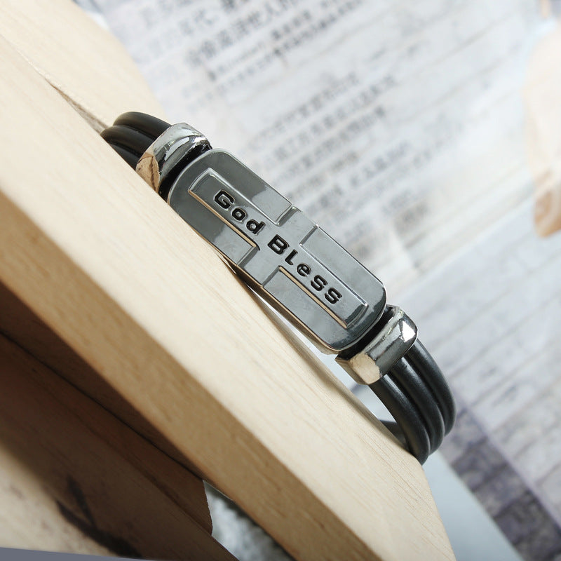 Christian "God Bless" Titanium Steel Bracelet