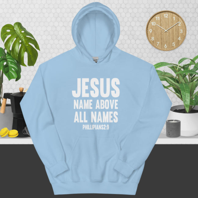 Christian Bible Verse "Jesus Name Above All Names" Hoodie