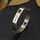 Bible Cross Wire Chain Stainless Steel Bracelet