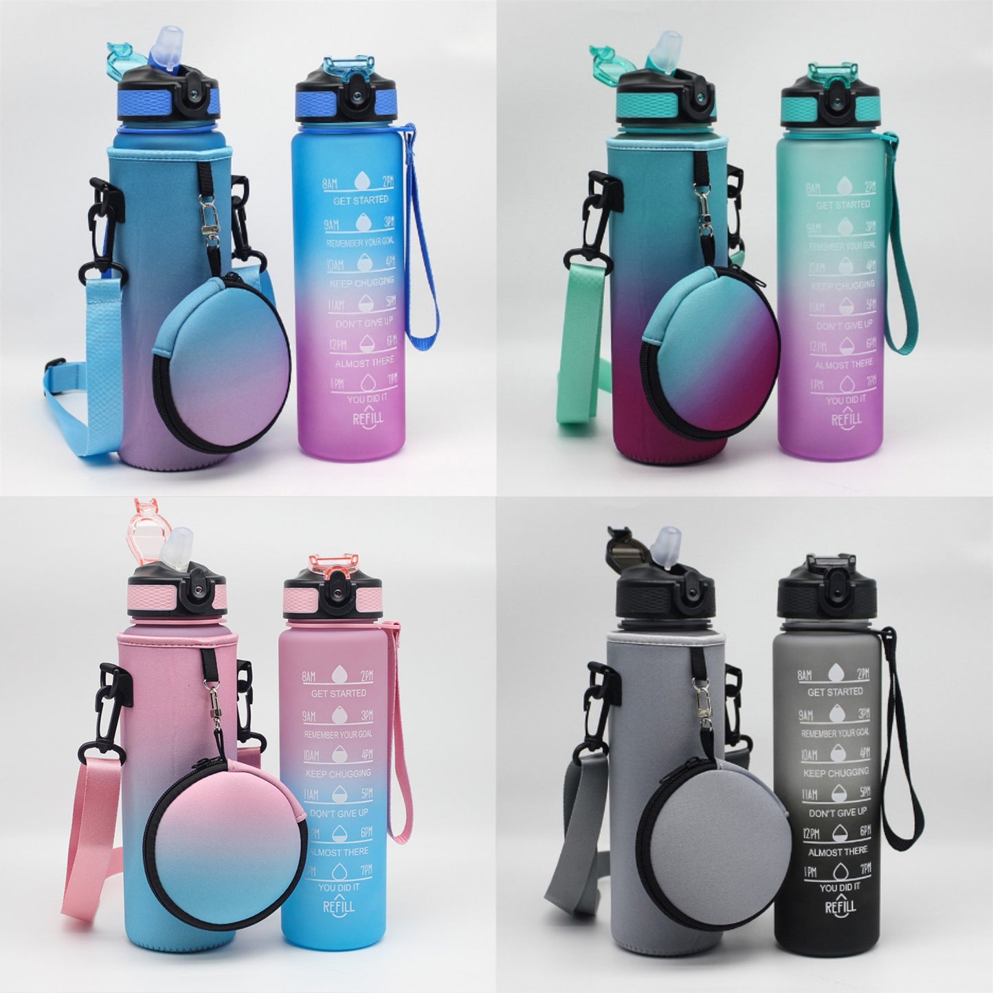 Portable Outdoor Sports Bottle with Carry Case & Change Holder