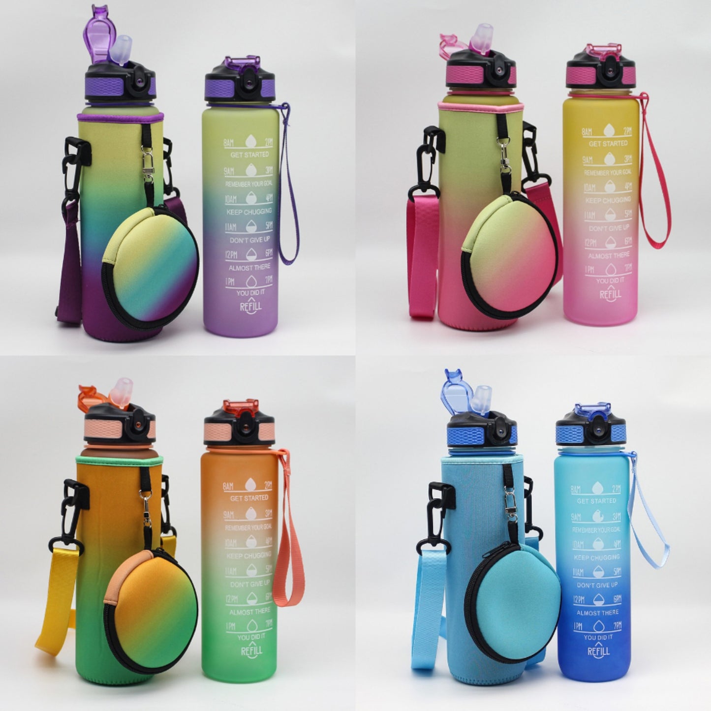 Portable Outdoor Sports Bottle with Carry Case & Change Holder