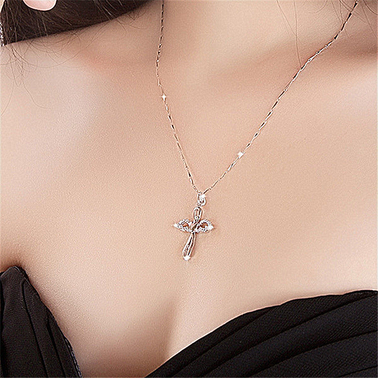 Hot Sale Clavicle Chain S925 Silver Cross Pendant Female Silver Jewelry