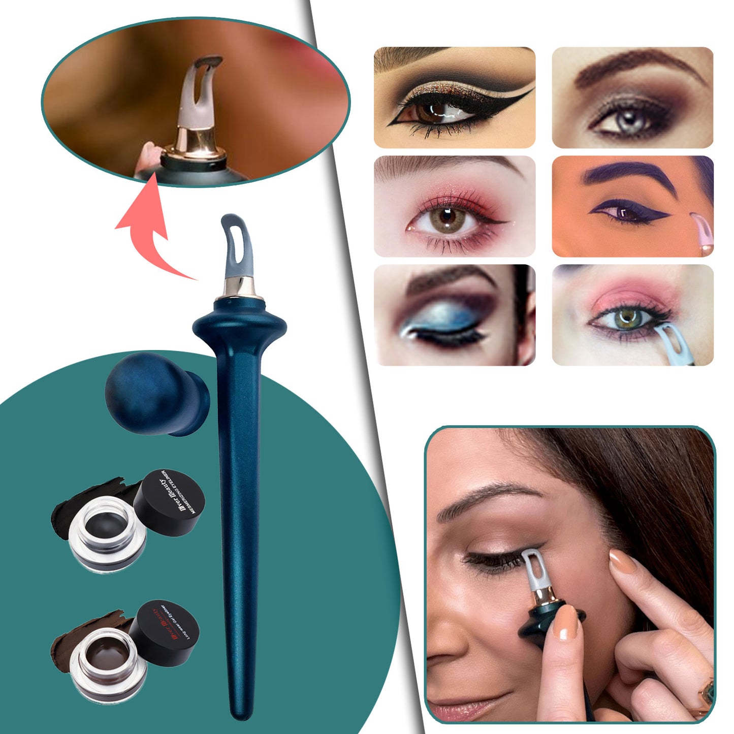 No-Skip Eyeliner Reusable Silicone Guide Tools