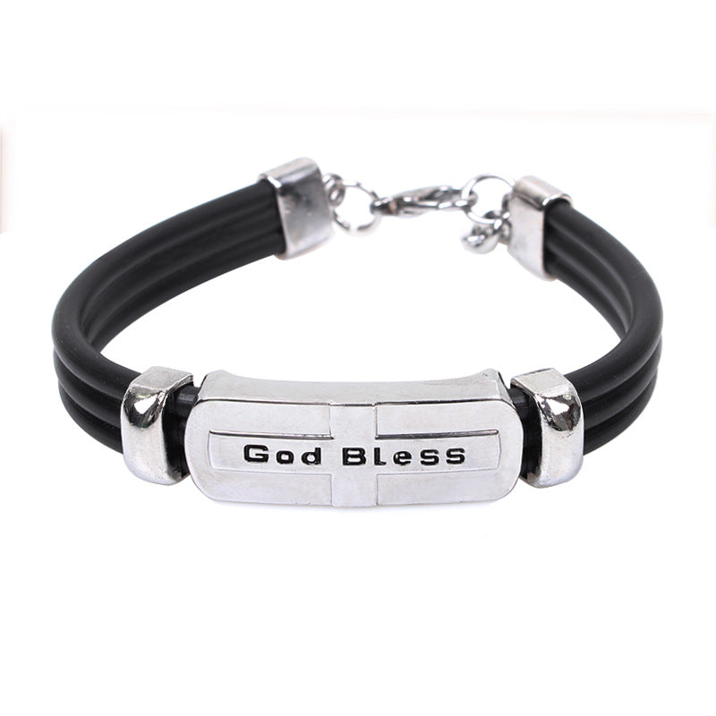 Christian "God Bless" Titanium Steel Bracelet